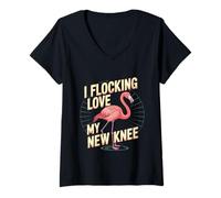 Mujer I Flocking Love My New Knee Post Surgery Recovery --- Camiseta Cuello V