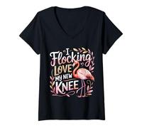 Mujer I Flocking Love My New Knee Post Surgery Recovery |- Camiseta Cuello V