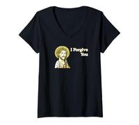 Mujer I Forgive You Kind Cita Jesús Meme Icono Cristiano Camiseta Cuello V