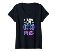 Mujer I Frame Life One Shot AT A Time Camiseta Cuello V