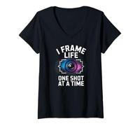 Mujer I Frame Life One Shot AT A Time Camiseta Cuello V