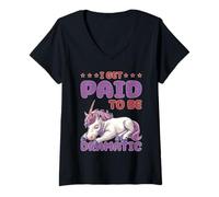 Mujer I Get Paid To Be Dramatic Actor de Teatro Artista Camiseta Cuello V