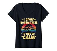Mujer I Grow Bonsai Trees To Find My Calm Camiseta Cuello V