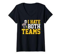 Mujer I Hate Both Teams |||- Camiseta Cuello V