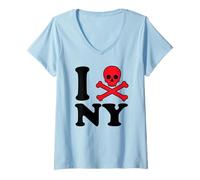 Mujer I Hate New York Not Fan Mega City Cool Parodia of I Heart NY Camiseta Cuello V