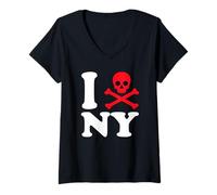 Mujer I Hate New York Not Fan Mega City Cool Parodia of I Heart NY Camiseta Cuello V