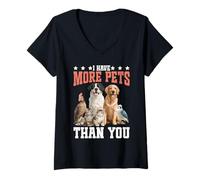 Mujer I Have More Pets Than You Chistes de Miel de Apicultura Camiseta Cuello V