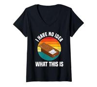 Mujer I Have No Idea What This Is Retro Domino Set En Caja De Madera Camiseta Cuello V