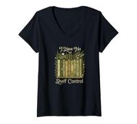 Mujer I Have No Shelf Control Vintage Botanical Books Graphic Camiseta Cuello V