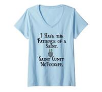 Mujer I Have Patience of a Saint Cunty McFuckoff Funny St Patricks Camiseta Cuello V