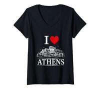 Mujer I Heart Athens I Love Athens Souvenir Camiseta Cuello V