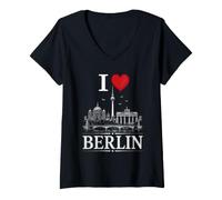 Mujer I Heart Berlin I Love Berlin Souvenir Camiseta Cuello V
