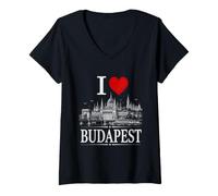 Mujer I Heart Budapest I Love Budapest Souvenir Camiseta Cuello V