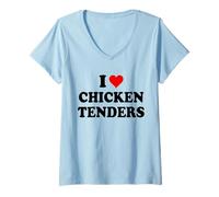 Mujer I Heart Chicken Tenders Mens Womens I Love Chicken Tendies Camiseta Cuello V