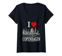 Mujer I Heart Copenhagen I Love Copenhagen Souvenir Camiseta Cuello V