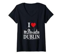 Mujer I Heart Dublin I Love Dublin Souvenir Camiseta Cuello V