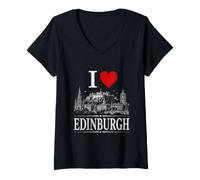 Mujer I Heart Edinburgh I Love Edinburgh Souvenir Camiseta Cuello V