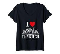 Mujer I Heart Edinburgh I Love Edinburgh Souvenir Camiseta Cuello V