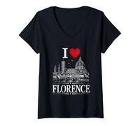 Mujer I Heart Florence I Love Florence Souvenir Camiseta Cuello V
