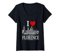 Mujer I Heart Florence I Love Florence Souvenir Camiseta Cuello V