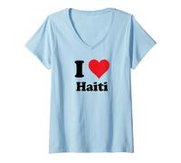 Mujer I Heart Haiti Love Country Souvenir Themed Stuff Camiseta Cuello V