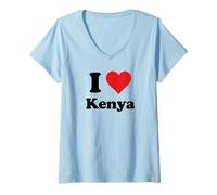 Mujer I Heart Kenya Love Country Souvenir Themed Stuff Camiseta Cuello V