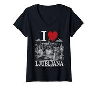 Mujer I Heart Ljubljana I Love Ljubljana Souvenir Camiseta Cuello V