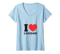 Mujer I Heart London Exclusive Modern Graphic PAPL2726 Camiseta Cuello V