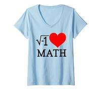 Mujer I heart Math Camiseta Cuello V