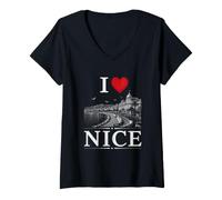 Mujer I Heart Nice I Love Nice Souvenir Camiseta Cuello V