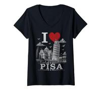 Mujer I Heart Pisa I Love Pisa Souvenir Camiseta Cuello V