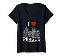 Mujer I Heart Prague I Love Prague Souvenir Camiseta Cuello V