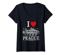 Mujer I Heart Prague I Love Prague Souvenir Camiseta Cuello V