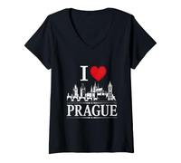 Mujer I Heart Prague I Love Prague Souvenir Camiseta Cuello V