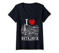 Mujer I Heart Reykjavik I Love Reykjavik Souvenir Camiseta Cuello V
