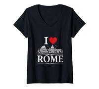 Mujer I Heart Rome I Love Rome Souvenir Camiseta Cuello V