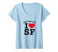 Mujer I Heart San Francisco, Cool I Love SF California Graphic Camiseta Cuello V