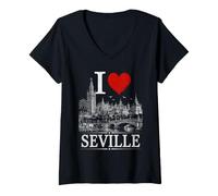 Mujer I Heart Seville I Love Seville Souvenir Camiseta Cuello V