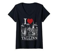 Mujer I Heart Tallinn I Love Tallinn Souvenir Camiseta Cuello V