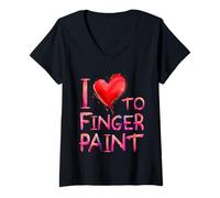 Mujer I Heart to Finger Paint | Funny Couples Art Lover tee Camiseta Cuello V