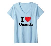 Mujer I Heart Uganda Love Country Souvenir Themed Stuff Camiseta Cuello V
