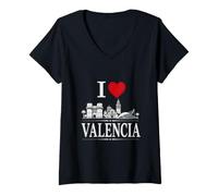 Mujer I Heart Valencia I Love Valencia Souvenir Camiseta Cuello V