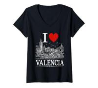 Mujer I Heart Valencia I Love Valencia Souvenir Camiseta Cuello V