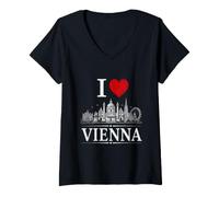 Mujer I Heart Vienna I Love Vienna Souvenir Camiseta Cuello V