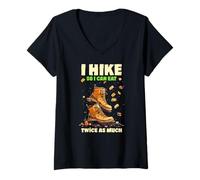 Mujer I HIKE SO I CAN EAT TWICE AS MUCH Camiseta Cuello V