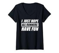 Mujer I Just Hope All Runners Have Fun Jogging Corredor Divertido Correr Camiseta Cuello V