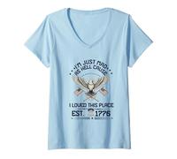 Mujer I Just Mad As Hell Cause I Love This Place 1776 4 de Julio Camiseta Cuello V