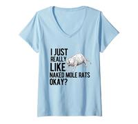Mujer I Just Really Like Naked Mole Rat Lover Cachorro de Arena Camiseta Cuello V