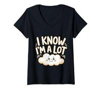 Mujer I Know I'm A Lot Bold Confident Worth Self-Love - Camiseta Cuello V