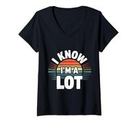 Mujer I Know I'm A Lot Bold Confident Worth Self-Love - Camiseta Cuello V